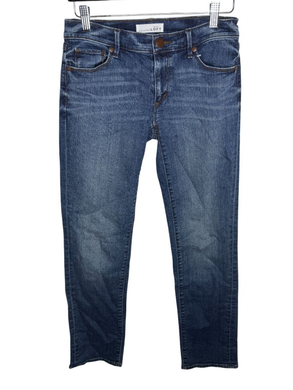 LOFT Modern Straight Jeans Women’s 2 Dark Wash Mid Rise Stretch